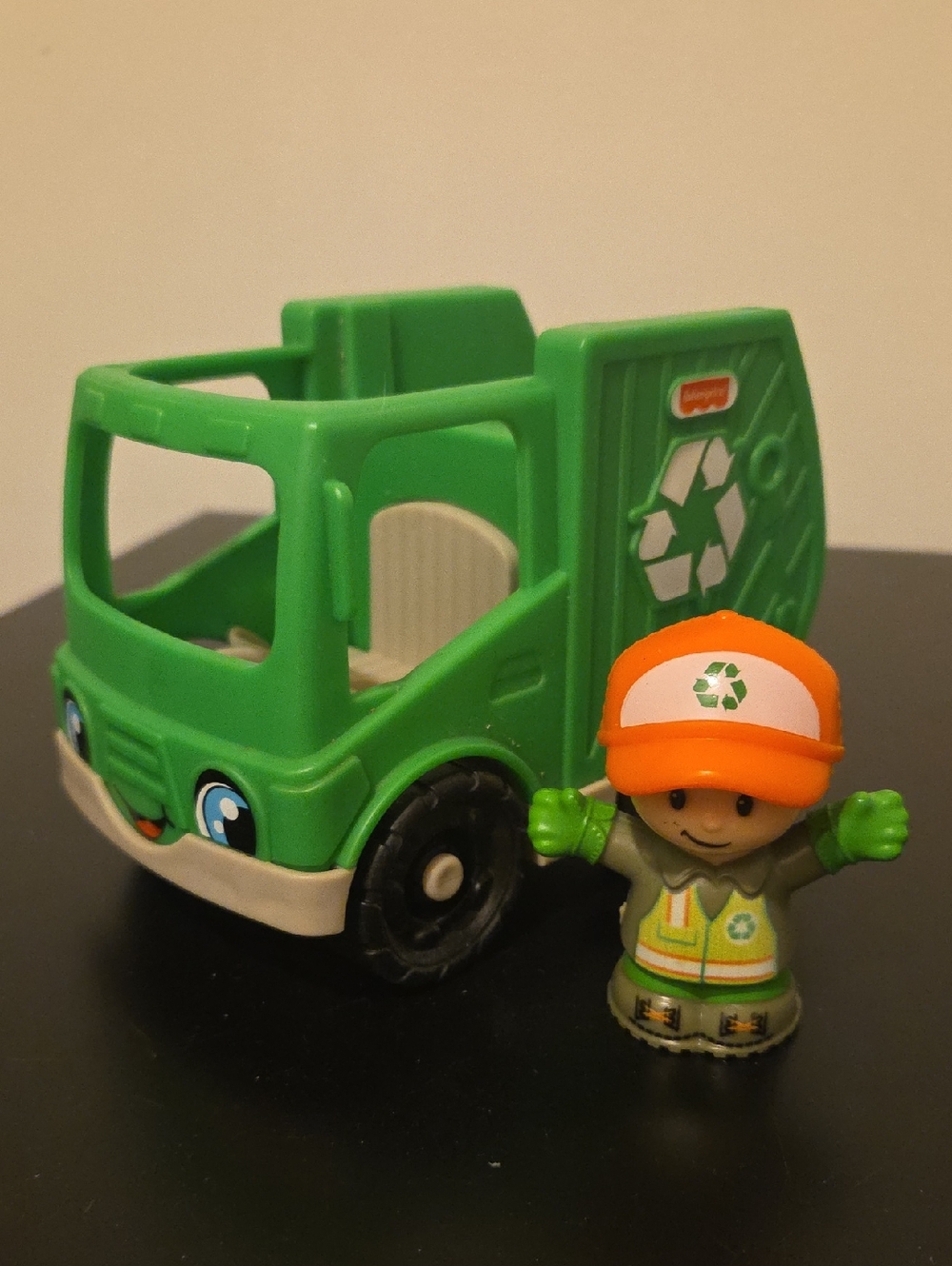 Little People Recycling Truck with Orange Hat Worker Figure